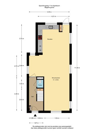 Floorplan - Spoorbrugweg 11, 7321 BL Apeldoorn